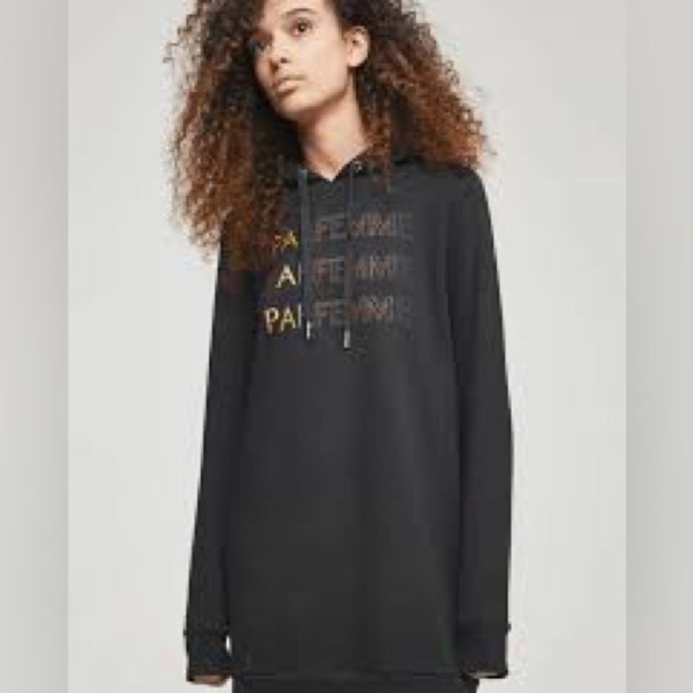 NWT Zoe Karssen killer cool graphic embroidered zip sweater dress parfemme new S